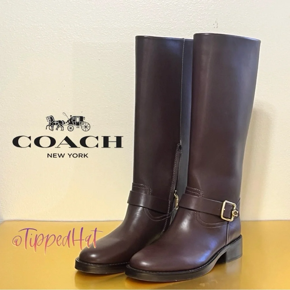 NWOB $295 Coach Madaline Leather Boot - Picture 1 of 8